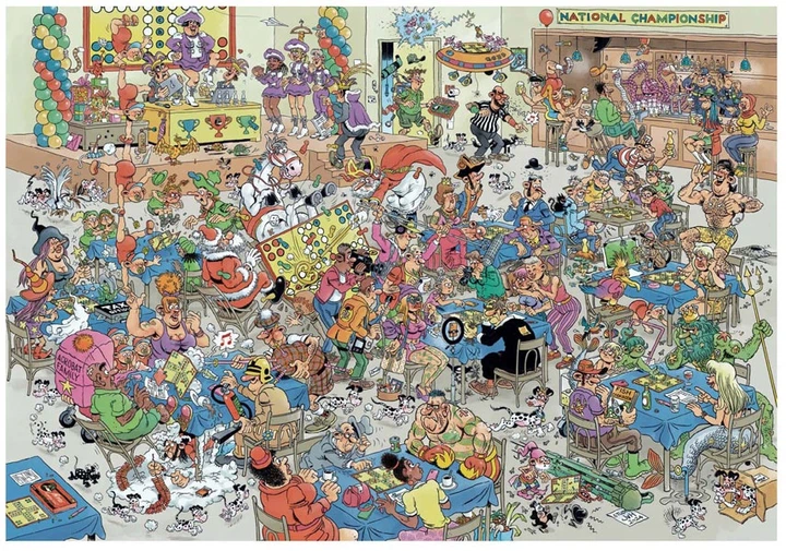 Puzzle Jumbo Jan van Haasteren Ludo Battle 2000 elementów 1110100523 (8721017603276) - obraz 2