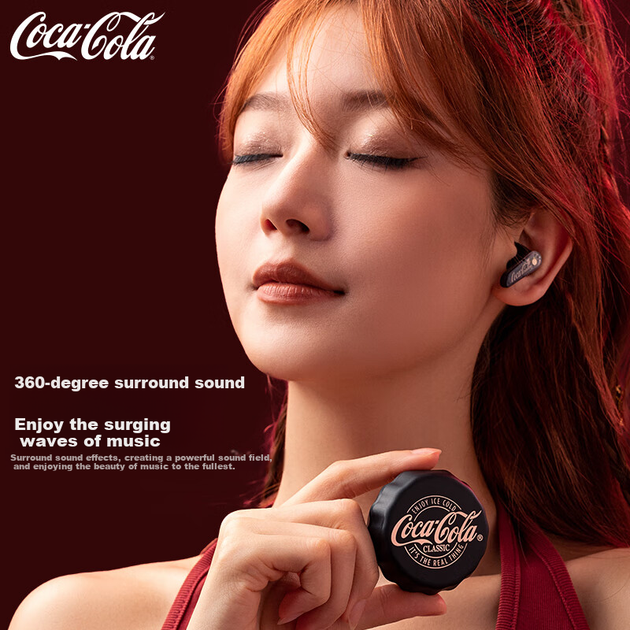 Бездротові навушники Coca-Cola T13 з кришкою від пляшки, напівбездротові навушники, навушники для ігор, кіберспорту, музики та спорту, з шумозаглушенням ENC, тривалим часом автономної роботи, нова модель 2026 року, подарунок для студентів та чоловіків - зображення 9