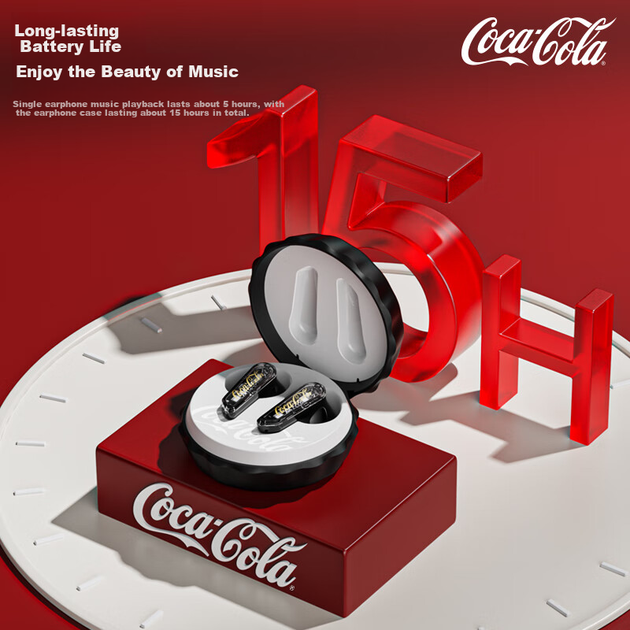 Бездротові навушники Coca-Cola T13 з кришкою від пляшки, напівбездротові навушники, навушники для ігор, кіберспорту, музики та спорту, з шумозаглушенням ENC, тривалим часом автономної роботи, нова модель 2026 року, подарунок для студентів та чоловіків - зображення 10