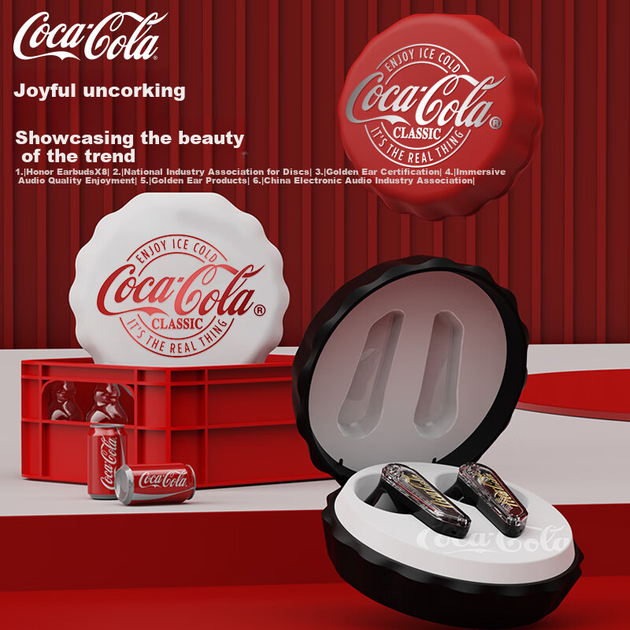 Бездротові навушники Coca-Cola T13 з кришкою від пляшки, напівбездротові навушники, навушники для ігор, кіберспорту, музики та спорту, з шумозаглушенням ENC, тривалим часом автономної роботи, нова модель 2026 року, подарунок для студентів та чоловіків - зображення 7