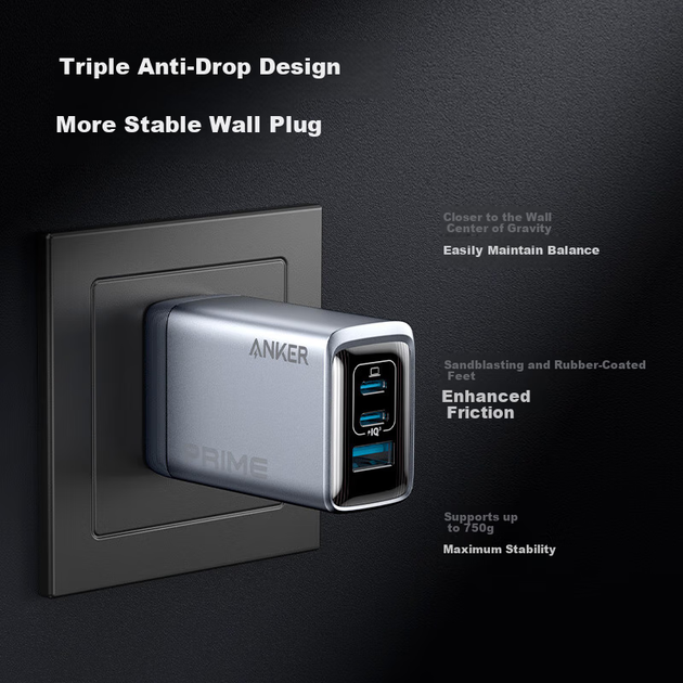 Зарядний пристрій ANKER Prime [Вибір Ху Яньбіня] 100 Вт GaN, швидка зарядка PD Type-C, сумісний з Apple 17 iPhone 16/15, телефонами та комп'ютерами Xiaomi, адаптер - зображення 4