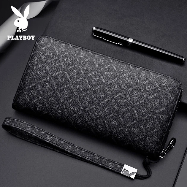 Гаманець PLAYBOY чоловічий подовжений місткий клатч на блискавці, діловий, подарунковий - зображення 6