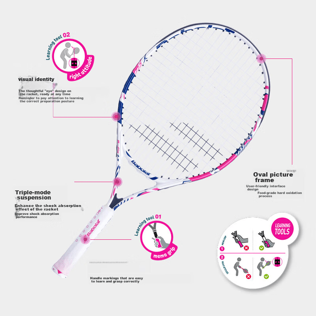 Детская теннисная ракетка Babolat, игрушка для учеников начальной школы, теннисная ракетка B FLY длиной 23 дюйма (58 см) для начинающих. - Фото 2 Детская теннисная ракетка Babolat, игрушка для учеников начальной школы, теннисная ракетка B FLY длиной 23 дюйма (58 см) для начинающих. - изображение 2