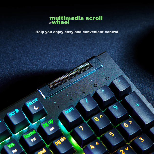 Клавіатура механічна дротова Razer BlackWidow V4 X Razer Green Switch RGB USB UKR Black - Фото 5 Клавіатура механічна дротова Razer BlackWidow V4 X Razer Green Switch RGB USB UKR Black - зображення 5