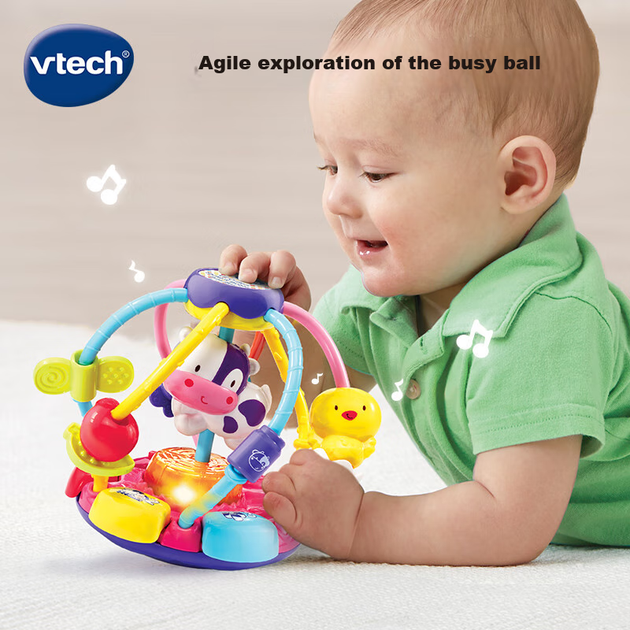 Детская игрушка VTech, «Счастливая ферма», лабиринт из бусин, мячик для захвата ручкой, плетение из бусин, световые и звуковые эффекты, музыка, успокаивающее действие, подарок для новорожденного. - Фото 2 Детская игрушка VTech, «Счастливая ферма», лабиринт из бусин, мячик для захвата ручкой, плетение из бусин, световые и звуковые эффекты, музыка, успокаивающее действие, подарок для новорожденного. - изображение 2