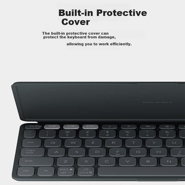 Беспроводная Bluetooth-клавиатура Logitech Keys-To 2, ультратонкая, портативная, совместима с различными системами, черная, 78 клавиш. - изображение 4