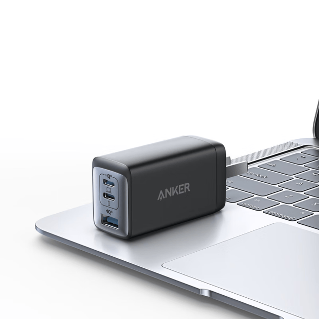 Зарядний пристрій ANKE 65W GaN, швидка зарядка Type-C PD45W, сумісний з Apple iPhone 17, iPhone 16, ноутбуками Macbook, включає кабель передачі даних, чорний - зображення 2