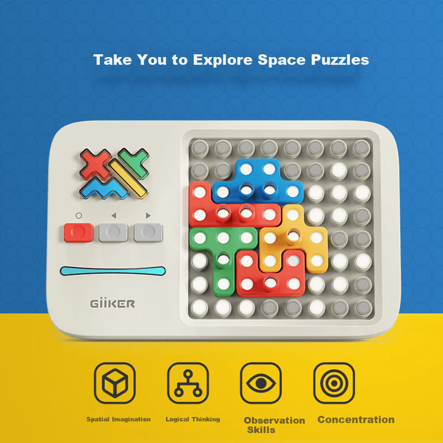 GiiKER Супер будівельні блоки електронні головоломки розвиваюча іграшка для дітей, хлопчиків та дівчаток подарунок на день народження, студентська настільна гра, машина для мислення фігур - зображення 3