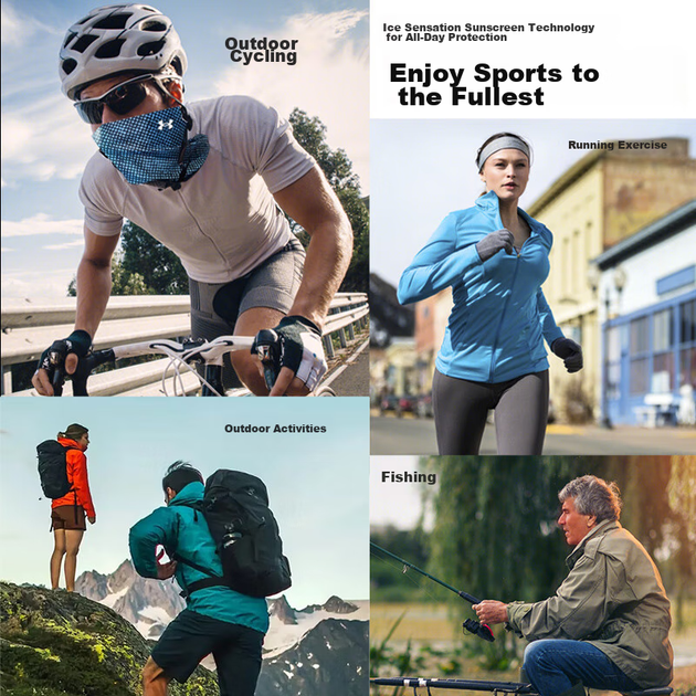 Сонцезахисна маска для обличчя Under Armour для чоловіків та жінок, велосипедна маска Ice Silk, що закриває обличчя та захищає шию, пов'язка на голову, вітрозахисна пилозахисна маска для велосипедного спорядження, риболовля - зображення 8