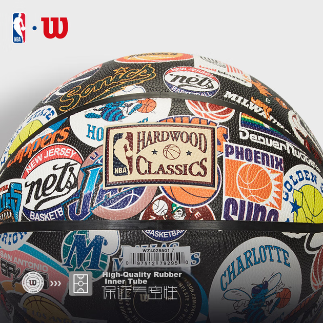 Баскетбольний м'яч Wilson NBA Retro з повним логотипом команди, високопродуктивний шкіряний, для використання в приміщенні та на вулиці, розмір 7 для дорослих, ідея для подарунка - изображение 6