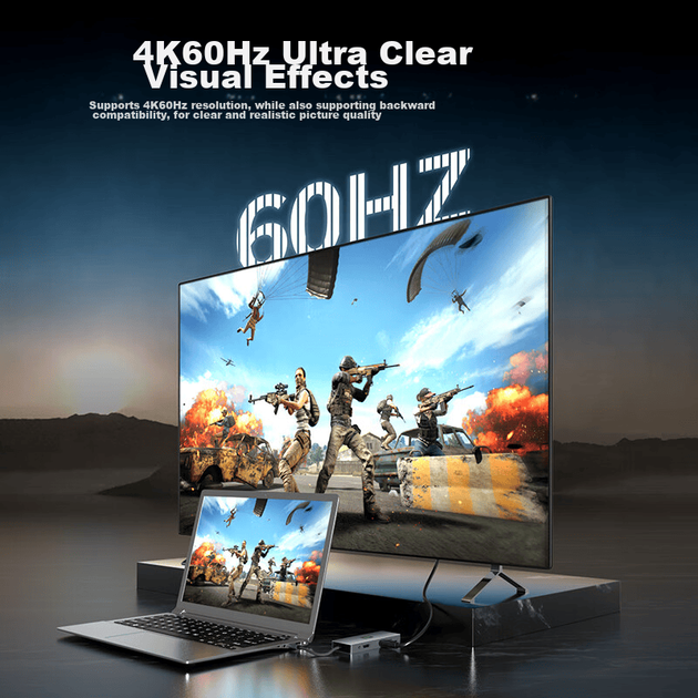 Док-станция расширения Acer Type-C, преобразователь USB-C в DP/HDMI/VGA, зеркальное отображение трех экранов 4K60 Гц, расширение порта Gigabit Ethernet, совместима с iPad и ноутбуками Huawei. - изображение 2