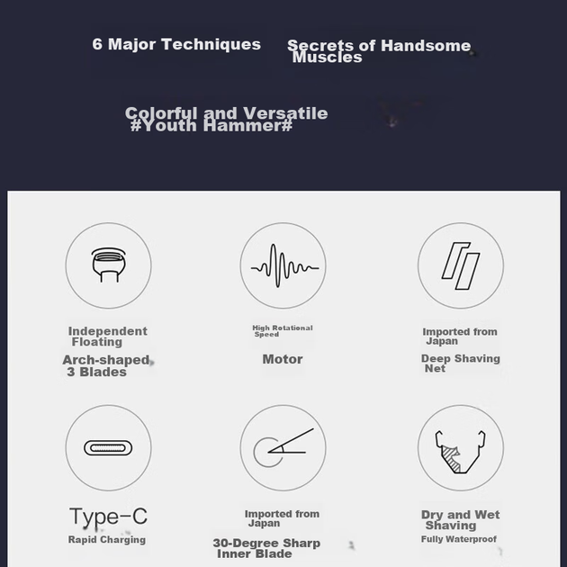Электробритва Panasonic ES-RM31, 3 лезвия, Type-C, водонепроницаемая - изображение 3