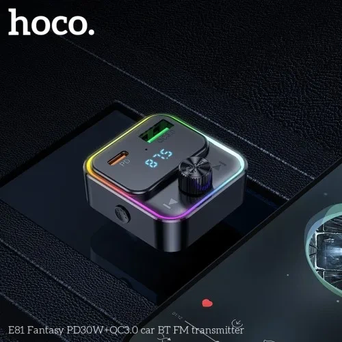 АЗП/ФМ Модулятор HOCO E81 Fantasy PD30W+QC3.0 Black - изображение 5