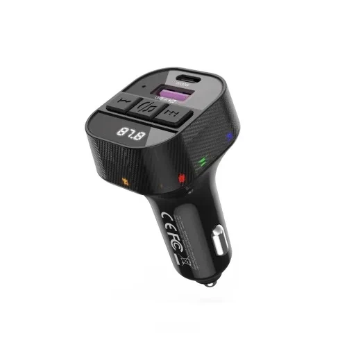 ФМ-модулятор XO BCC17 Smart Bluetooth MP3 A+C Dual Port PD30W Чорний - изображение 4