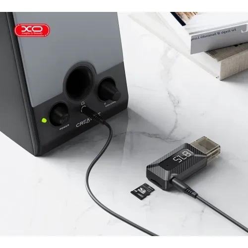 ФМ-модулятор XO BCC16 Bluetooth Transmitter Support FM Transmitter + Support TF Card Чорний - изображение 6