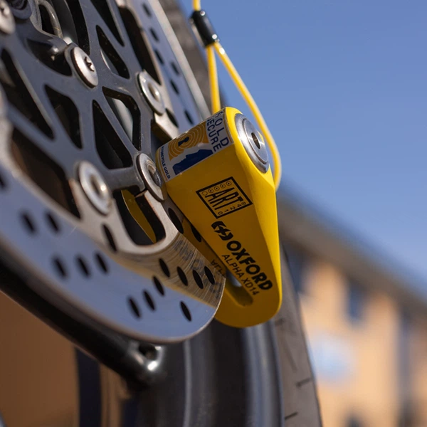 Замок с сигнализацией Oxford Alpha XD14 Disc Lock Yellow - изображение 3