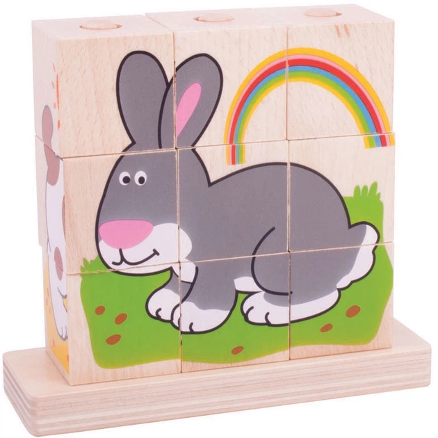 Układanka drewniana Bigjigs Toys Pets 10 elementów BB104 (691621531044) - obraz 5