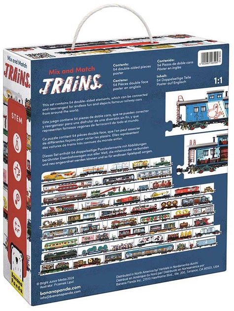 Puzzle Banana Panda Mix and Match Trains 54 elementy 49349 (5902983493495) - obraz 3