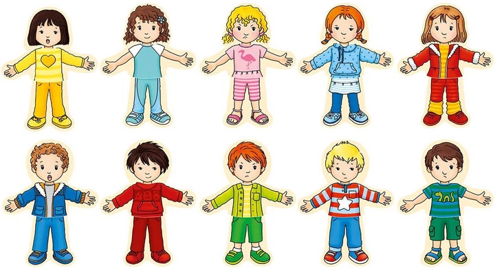 Układanka drewniana Goki Dress-Up Boy and Girl w pudełku 36 elementów 57475 (4013594574754) - obraz 2