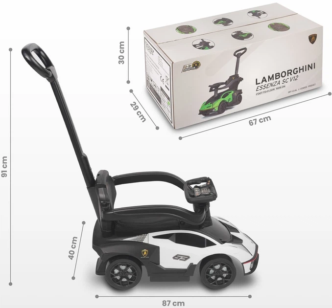 Толокар Toyz Lamborghini Essenza Білий (5908310390130) - зображення 11