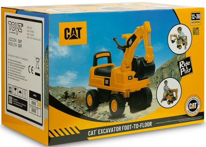 Толокар Toyz CAT Екскаватор Жовтий (5908310392844) - зображення 10