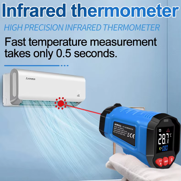 Пирометр SNAKOL SK-380Pro цифровой инфракрасный термометр -50–380°C EMS=0.1-1.00 DS=12:1 многолучевой лазер - Фото 4 Пирометр SNAKOL SK-380Pro цифровой инфракрасный термометр -50–380°C EMS=0.1-1.00 DS=12:1 многолучевой лазер - изображение 4