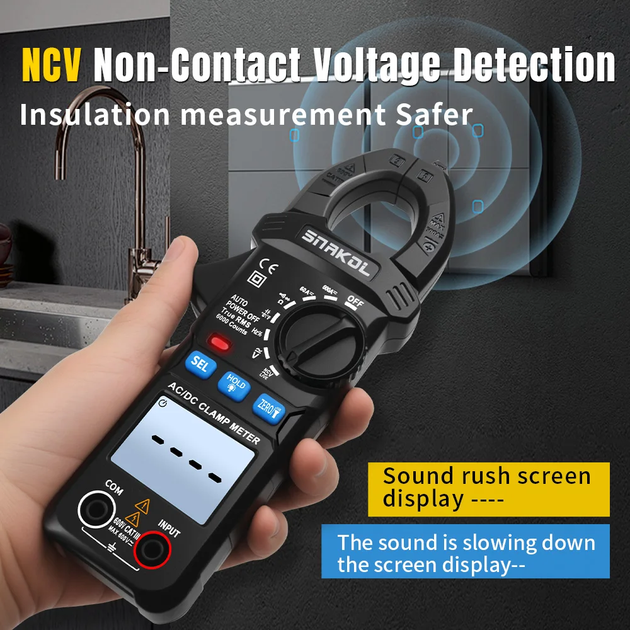 Токовые клещи SNAKOL SK-203 мультиметр TrueRMS 600В AC/DC постоянный ток вольтметр амперметр - Фото 6 Токовые клещи SNAKOL SK-203 мультиметр TrueRMS 600В AC/DC постоянный ток вольтметр амперметр - изображение 6