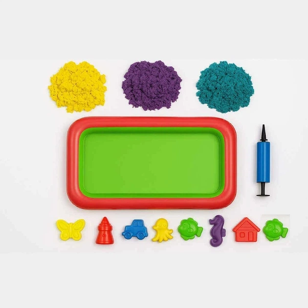 Кінетичний пісок Kid Sand Danko Toys 1200 г з пісочницею та формочками — набір для творчості KS-02-02U - изображение 5