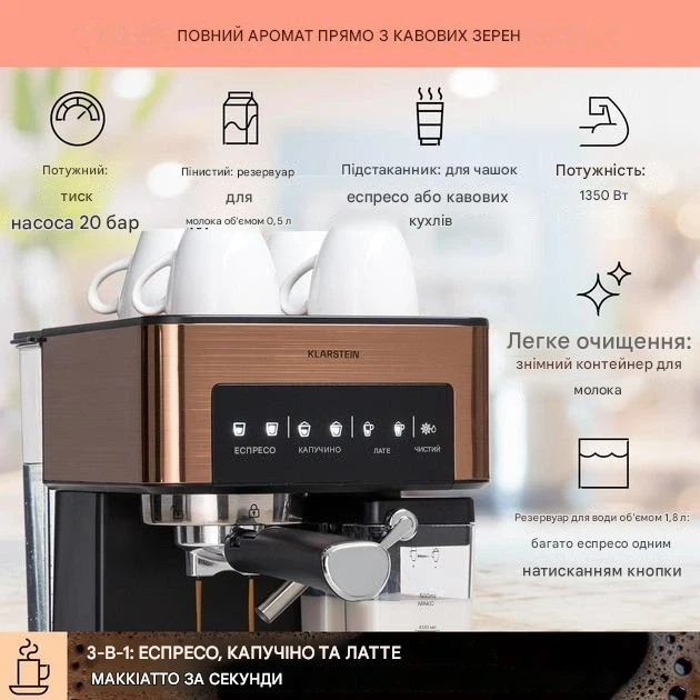 Кофеварка Klarstein Arabica Comfort (10041524) - изображение 2