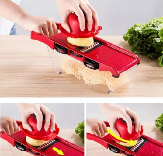 Овочерізка - мультислайсер Mandoline Slicer 6 in 1 · Тертка – шатківниця для овочів та фруктів з контейнером 52789/10 - Фото 2 Овочерізка - мультислайсер Mandoline Slicer 6 in 1 · Тертка – шатківниця для овочів та фруктів з контейнером 52789/10 - зображення 2