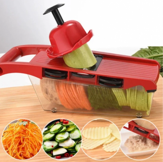 Овочерізка - мультислайсер Mandoline Slicer 6 in 1 · Тертка – шатківниця для овочів та фруктів з контейнером 52789/10 - Фото 4 Овочерізка - мультислайсер Mandoline Slicer 6 in 1 · Тертка – шатківниця для овочів та фруктів з контейнером 52789/10 - зображення 4