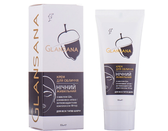 Ночной питательный крем для лица Фитория Glansana С маслом ши, оливковым маслом и антиоксидантным комплексом Фитор 50 мл (4820078981034) - Фото 2 Ночной питательный крем для лица Фитория Glansana С маслом ши, оливковым маслом и антиоксидантным комплексом Фитор 50 мл (4820078981034) - изображение 2