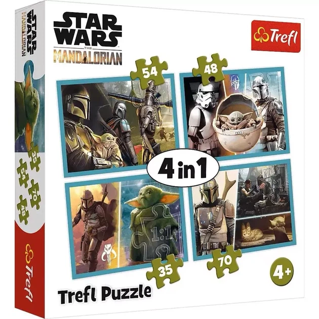 Пазлы Trefl Star Wars 4в1 Мандалорец (34397) - Фото 1 Пазлы Trefl Star Wars 4в1 Мандалорец (34397) - изображение 1