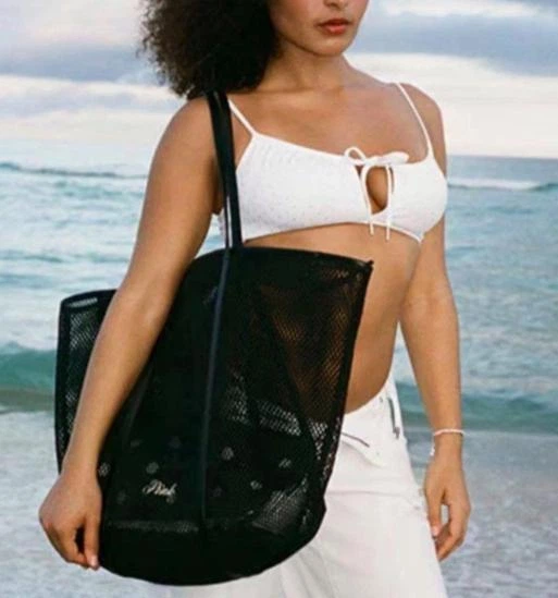 Сумка Victoria's Secret Pink Mesh Tote and Pouch Set чорна - изображение 2
