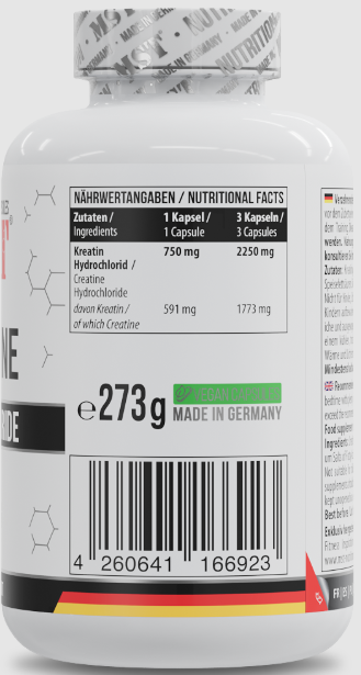 Креатин Гидрохлорид MST Creatine Hydrochloride 750 мг 300 капсул - изображение 4