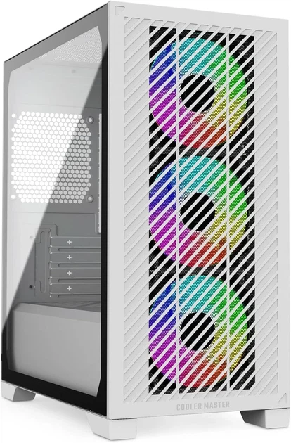 Корпус Cooler Master Elite 301 ARGB White / Micro-ATX / Mini-ITX / 3x120mm ARGB / Glass / USB Type-C - изображение 2