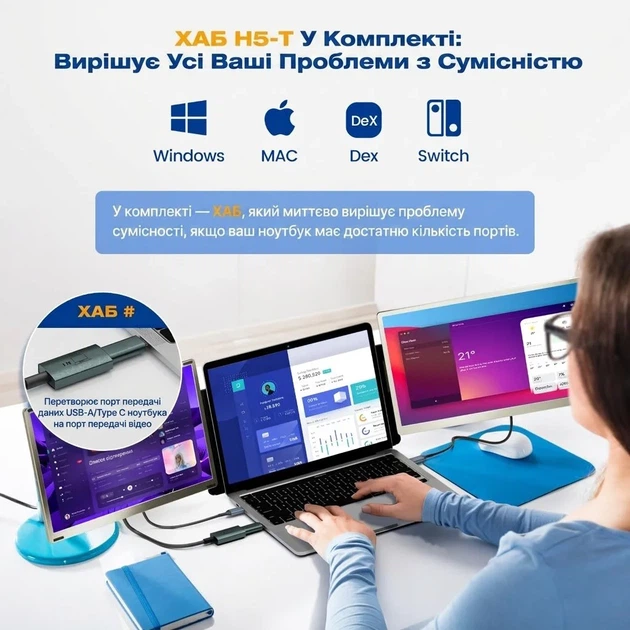 Монитор портативный 15.6" KEFEYA S6 Full HD IPS 60 Гц - изображение 5