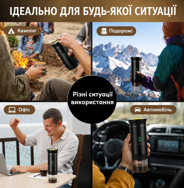 Портативная кофеварка 3-в-1 KF-JN-02 | Капсулы + молотый кофе | Аккумуляторная эспрессо машина USB Type-C - изображение 7