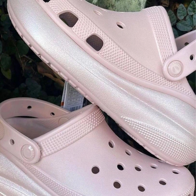 Сабо на высокой платформе Crocs Classic Crush Clog 37-38 р 23.2-24 см Нежно-розовые 207521-M5/W7 Shimmer Pink - изображение 7