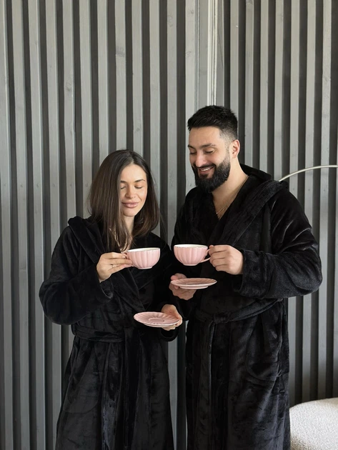 Халат унисекс с капюшоном «Black Diamond» черный 2XL/3XL - Фото 6 Халат унисекс с капюшоном «Black Diamond» черный 2XL/3XL - изображение 6