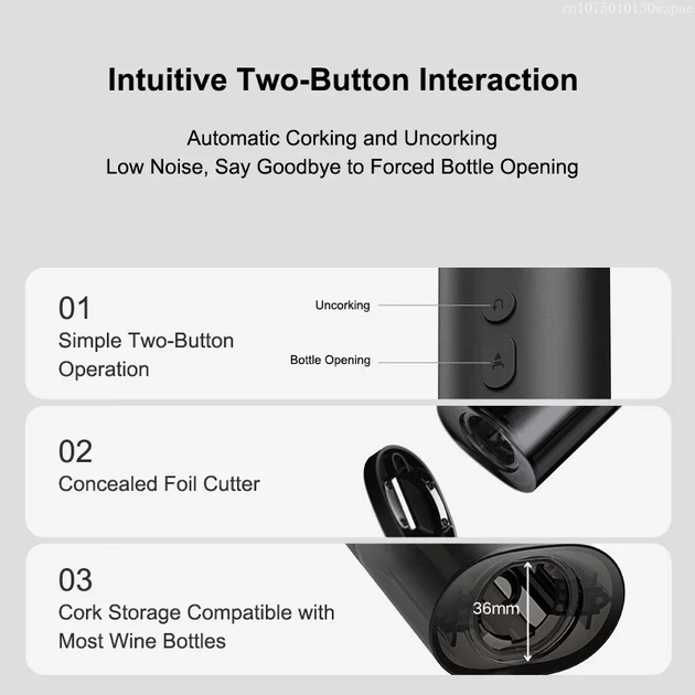 Штопор Xiaomi Mijia Electric Red Wine Bottle Opener - изображение 6