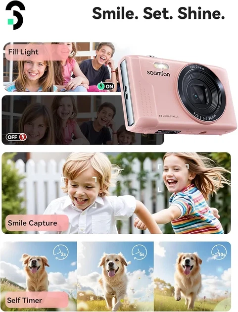 Цифрова камера 4K 72 МП, 2.4" екран, 16X зум, SD 32 ГБ - Фото 6 Цифрова камера 4K 72 МП, 2.4" екран, 16X зум, SD 32 ГБ - изображение 6