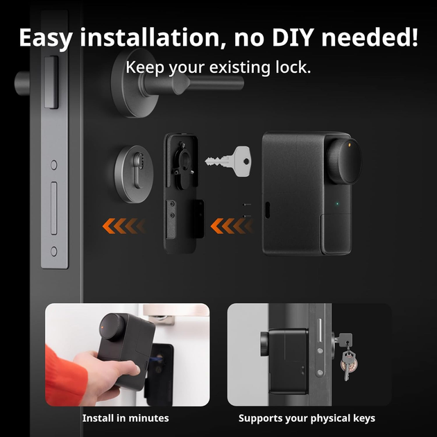 Розумний замок SwitchBot Smart Lock Pro: бездротовий дверний смарт-замок з підтримкою Matter, Apple HomeKit та Alexa - Фото 3 Розумний замок SwitchBot Smart Lock Pro: бездротовий дверний смарт-замок з підтримкою Matter, Apple HomeKit та Alexa - зображення 3