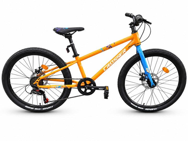 Велосипед горный 24" Crosser Super Light рама 11", 6 скоростей Shimano, алюминий, дисковые тормоза Оранжевый - Фото 1 Велосипед горный 24" Crosser Super Light рама 11", 6 скоростей Shimano, алюминий, дисковые тормоза Оранжевый - изображение 1