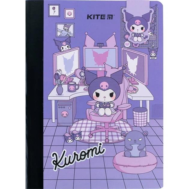 Блокнот з магнітною закладкою Kite Kuromi HK24-192, А5, 60 аркушів, клітинка - Фото 2 Блокнот з магнітною закладкою Kite Kuromi HK24-192, А5, 60 аркушів, клітинка - изображение 2