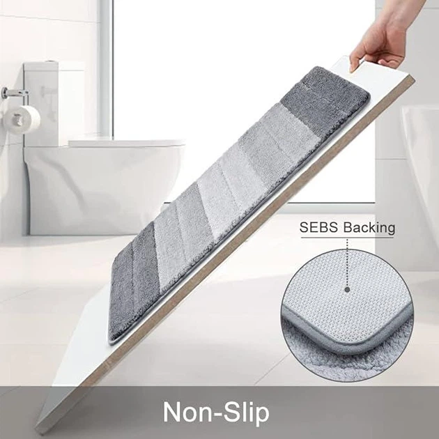Набір килимків для ванної Soft Comfort 3 шт. Мікрофібра, Високий ворс, 50×80, 40×60 та 50×40 см, Протиковзкий, Сірий (7802894) - Фото 7 Набір килимків для ванної Soft Comfort 3 шт. Мікрофібра, Високий ворс, 50×80, 40×60 та 50×40 см, Протиковзкий, Сірий (7802894) - зображення 7