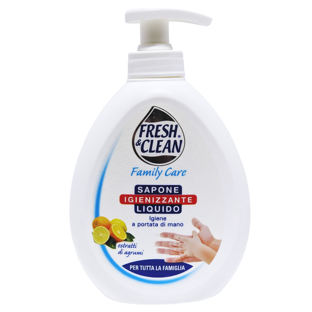 Мило рідке з антибактеріальним ефектом fresh&clean sapone dos antibatter igienizz 300 мл. - Фото 1 Мило рідке з антибактеріальним ефектом fresh&clean sapone dos antibatter igienizz 300 мл. - зображення 1