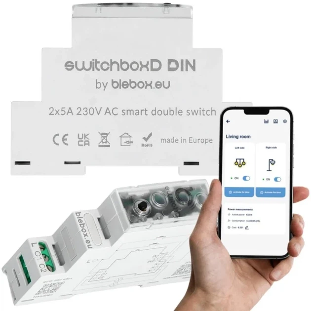 Модуль реле Blebox switchbox din (5900168580534) - зображення 4