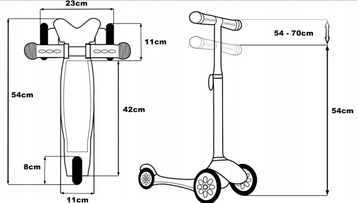 Дитячий самокат трьохколісний з LED підсвіткою коліс Scooter 182562 - зображення 2