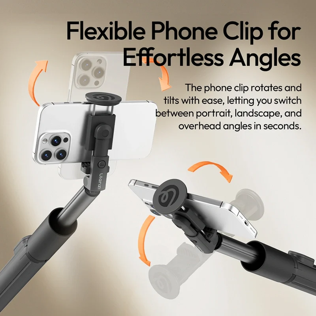 Селфи-монопод трипод Ulanzi Ulanzi MT86 Automatic Phone Tripod Clamp 153см Black (S023) - изображение 7